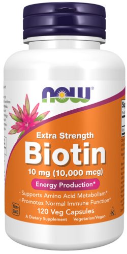 Now Foods Biotin 10mg (10.000mcg) Extra Strength 120 Veg Capsules 120 Kapszula
