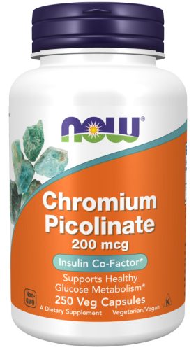 Now Foods Chromium Picolinate 200mcg 250 Veg Capsules 250 Kapszula