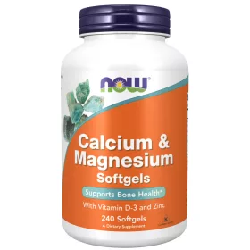   Now Foods Calcium & Magnesium Softgels With D-3 And Zinc 240 Softgels 240 Gélkapszula