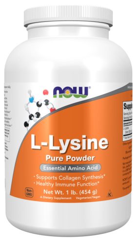 Now Foods L-Lysine Pure Powder 1lb 454g Unflavored (Ízesítetlen)