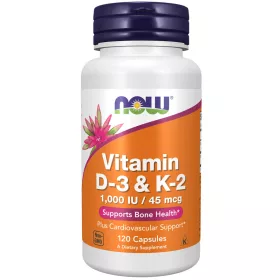 Now Foods Vitamin D3 & K2 1000 IU 120 VCaps 120 Kapszula
