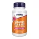 Now Foods Vitamin D-3 & K-2 1000 IU/45 mcg 120 Veg Capsules 120 Kapszula