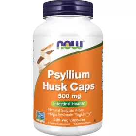 Now Foods Psyllium Husk Caps 500mg 500 Capsules 500 Kapszula