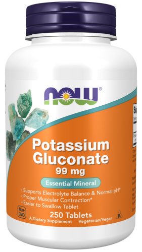 Now Foods Potassium Gluconate 99mg 250 Tablets 250 Tabletta