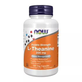 Now Foods L-Theanine 200mg Double Strength 120 Veg Capsules 120 Kapszula