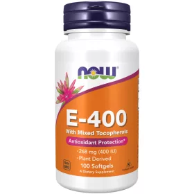   Now Foods E-400 With Mixed Tocopherols 100 Softgels 100 Gélkapszula