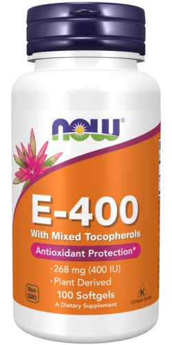 Now Foods E-400 With Mixed Tocopherols 100 Softgels 100 Gélkapszula