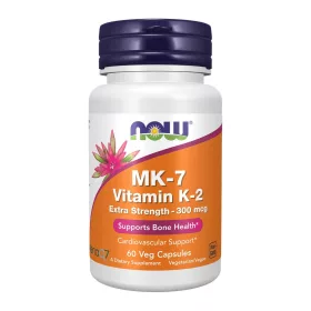 Now Foods MK-7 Vitamin K-2 Extra Strenght 300 mcg 60 Veg Capsules 60 Kapszula