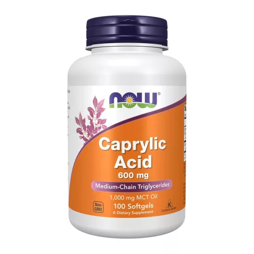 Now Foods Caprylic Acid 600mg 1000mg MCT Oil 100 Softgels 100 Gélkapszula