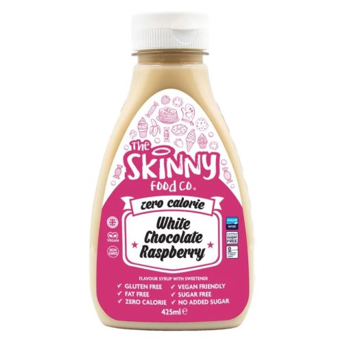 Skinny Foods Syrup Zero Calorie 425ml White Chocolate Raspberry (Fehércsokoládé Málna)