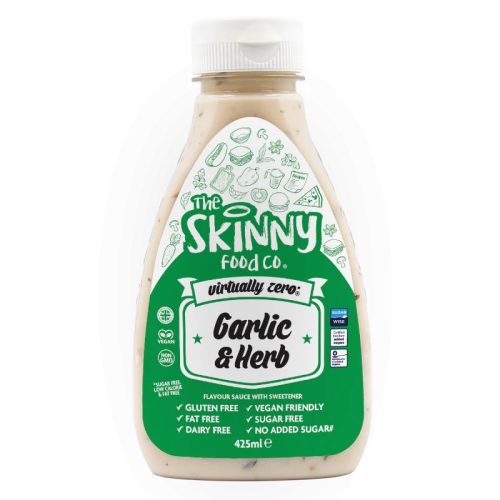 Skinny Foods Sauce Virtually Zero 425ml Garlic & Herb (Fokhagymás Zöld Fűszeres)