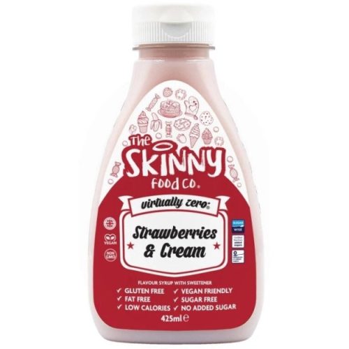 Skinny Foods Syrup Zero Calorie 425ml Strawberries & Cream (Eperkrém)
