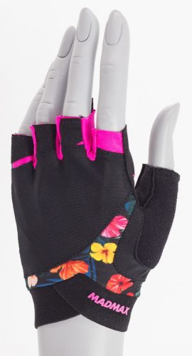 MadMax Edzőkesztyű Flower Power Black/Pink (Fekete/Rózsaszín)