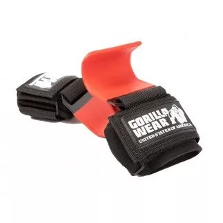 Gorilla Wear Weight Lifting Hooks Black/Red (Fekete/Piros) Edzőkampó