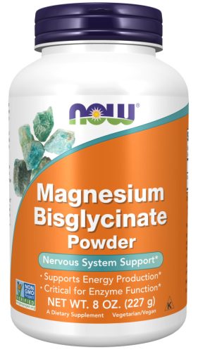 Now Foods Magnesium Bisglycinate Powder 8oz 227g Unflavored (Ízesítetlen)