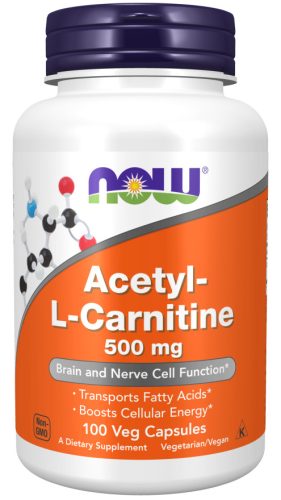 Now Foods Acetyl-L-Carnitine 500mg 100 Veg Capsules 100 Kapszula