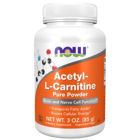   Now Foods Acetyl-L-Carnitine Pure Powder 3fl oz 85g Unflavored (Ízesítetlen)