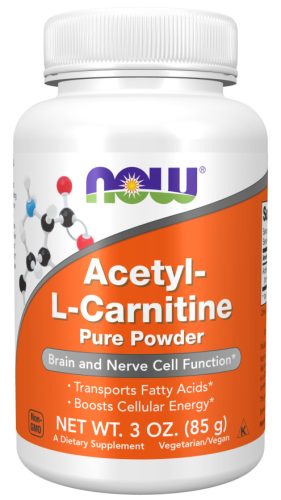 Now Foods Acetyl-L-Carnitine Pure Powder 3fl. oz 85g Unflavored (Ízesítetlen)