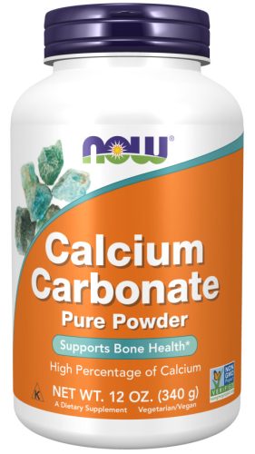 Now Foods Calcium Carbonate Pure Powder 12oz 340g Unflavored (Ízesítetlen)