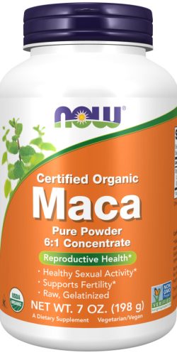 Now Foods Maca Pure Powder 6:1 Concentrate Certified Organic 7oz 198g Unflavored (Ízesítetlen)