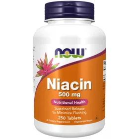 Now Foods Niacin 500mg 250 Tablets 250 Tabletta