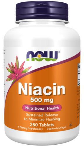 Now Foods Niacin 500mg 250 Tablets 250 Tabletta