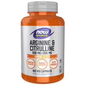   Now Foods Arginine & Citrulline 500mg/250mg 120 Veg Capsules 120 Kapszula