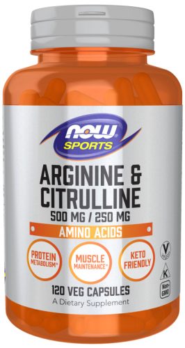 Now Foods Arginine & Citrulline 500mg/250mg 120 Veg Capsules 120 Kapszula
