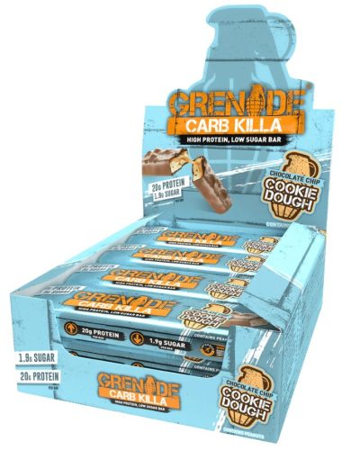 Grenade Karton Carb Killa Protein Bar 12x60g Choc Chip Cookie Dough (Csokoládé Darabkás Süti) EXP.:2025/11/30
