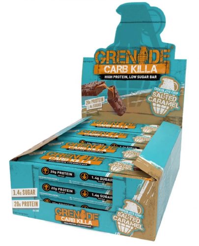 Grenade Karton Carb Killa Protein Bar 12x60g Chocolate Chip Salted Caramell (Csoki Darabkás Sós Karamell)