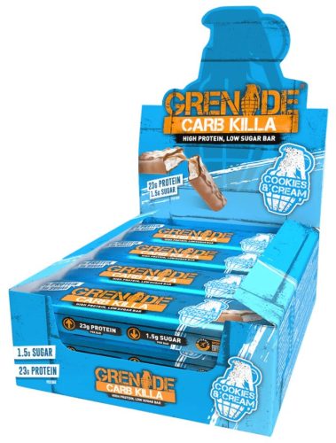 Grenade Karton Carb Killa Protein Bar 12x60g Cookies & Cream (Sütikrém)