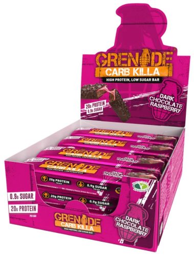 Grenade Karton Carb Killa Protein Bar 12x60g Dark Chocolate Raspberry (Étcsokoládé Málna) EXP.:2025/07/31