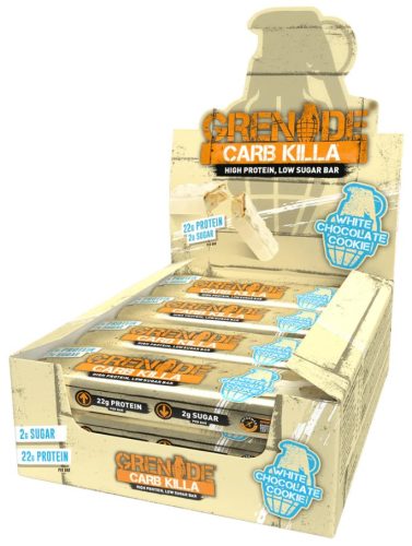 Grenade Karton Carb Killa Protein Bar 12x60g White Chocolate Cookie (Fehércsokoládé Süti)