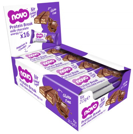 Novo Karton Protein Break Bar 16x21,5g Chocolate (Csokoládé) EXP.:2025/12/31