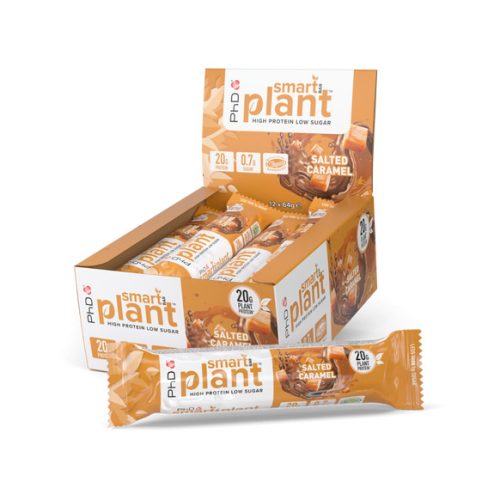 PhD Nutrition Karton Smart Bar Plant 12x64g Salted Caramel (Sós Karamell)