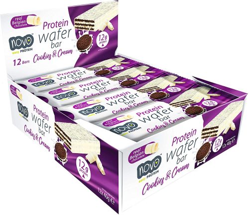 Novo Karton Protein Wafer Bar 12x40g Cookies & Cream (Sütikrém)