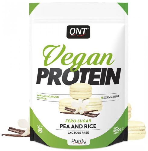 QNT Vegan Protein 500g Vanilia Macaroon (Vanília Makaron)