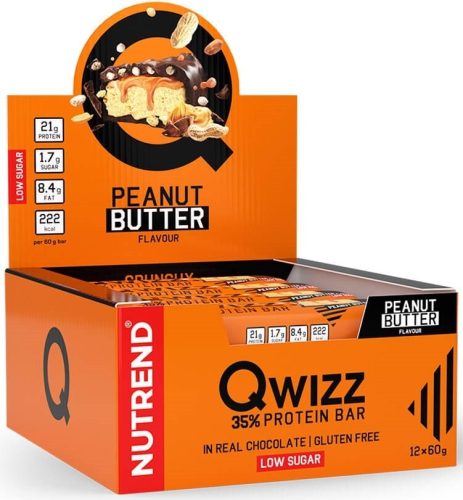 Nutrend Karton Qwizz Protein Bar 12x60g Peanut Butter (Mogyoróvaj)