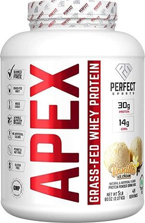 Perfect Sports Apex Grass-Fed 100% Pure Whey Protein 2267g Vanilla Ice Cream (Vanília)