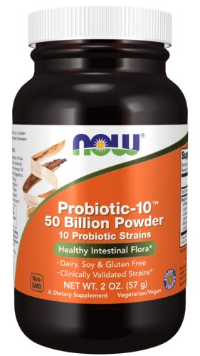 Now Foods Probiotic-10 50 Billion Powder 57g Unflavored (Ízesítetlen)