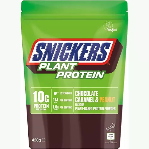 S&M Protein Powder HiProtein Plant 420g Snickers Peanut, Caramel & Chocolate(Csoki)