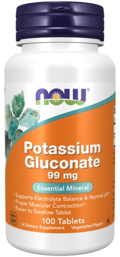 Now Foods Potassium Gluconate 99mg 100 Tablets 100 Tabletta