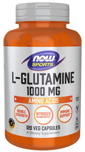 Now Foods L-Glutamine 1000mg Double Strength 120 Veg Capsules 120 Kapszula