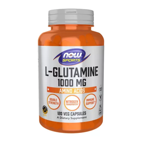 Now Foods L-Glutamine 1000mg Double Strength 120 Veg Capsules 120 Kapszula