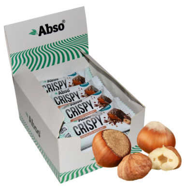 Absorice Karton Abso Bar Crispy 16x50g Chocolate Hazelnut (Csokoládé Mogyoró)