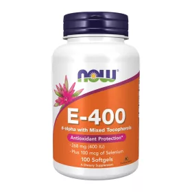 Now Foods E-400 d-alpha With Mixed Tocopherols 100 Softgels 100 Gélkapszula