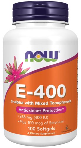Now Foods E-400 d-alpha With Mixed Tocopherols 100 Softgels 100 Gélkapszula