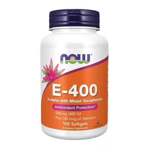 Now Foods E-400 d-alpha With Mixed Tocopherols 100 Softgels 100 Gélkapszula