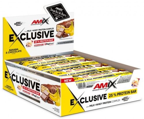AMIX Karton Exclusive Protein Bar 12x85g Banana Chocolate (Banán Csokoládé)