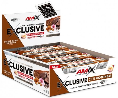 AMIX Karton Exclusive Protein Bar 12x85g Double Dutch Chocolate (Csokoládé)